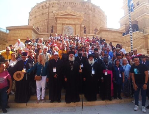 MULTI-MEMBER GROUP OF VISITORS TO THE MONASTERY OF ST GEORGE IN OLD CAIRO