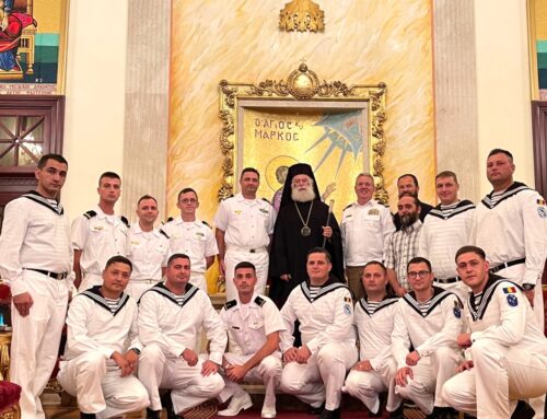 VISIT OF CREWS OF THE NAVY TO HIS BEATITUDE THE PATRIARCH OF ALEXANDRIA